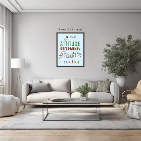 Posterizer 1 pcs-Your Attitude Determines Your Direction Therapy Office Decor-Motivational & Inspirational Art-Gift for Men Women Entrepreneur Tee...
